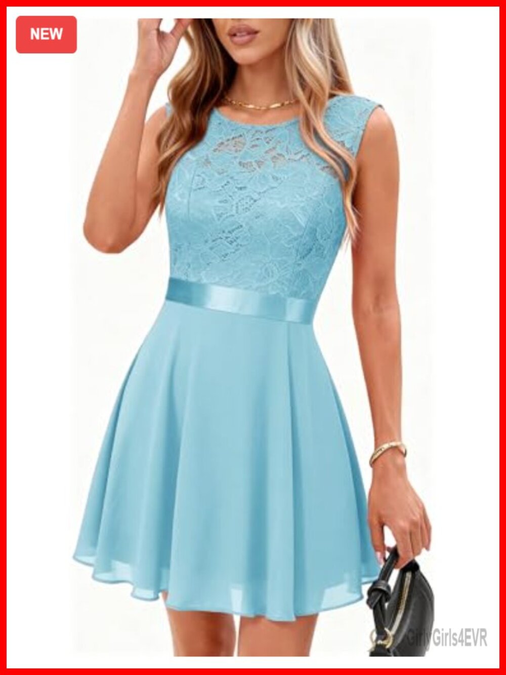 BeryLove Sleeveless Lace A-Line Cocktail Wedding Guest Dress
